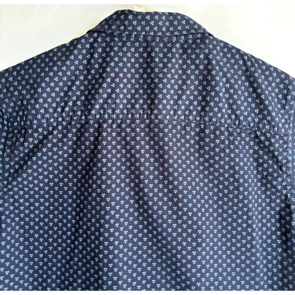 PD&C Men's Blue Button Up Short Sleeve Shirt size Medium - Picture 6 of 6